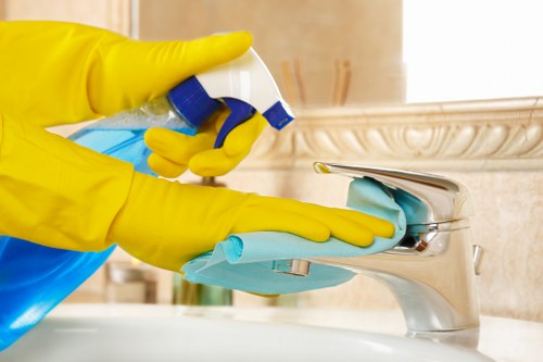 Kitchen surfaces cleaned during a regular cleaning visit in Hackney