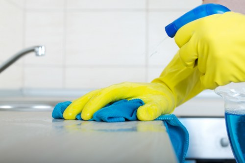 Professional carpet cleaning equipment set up inside a property